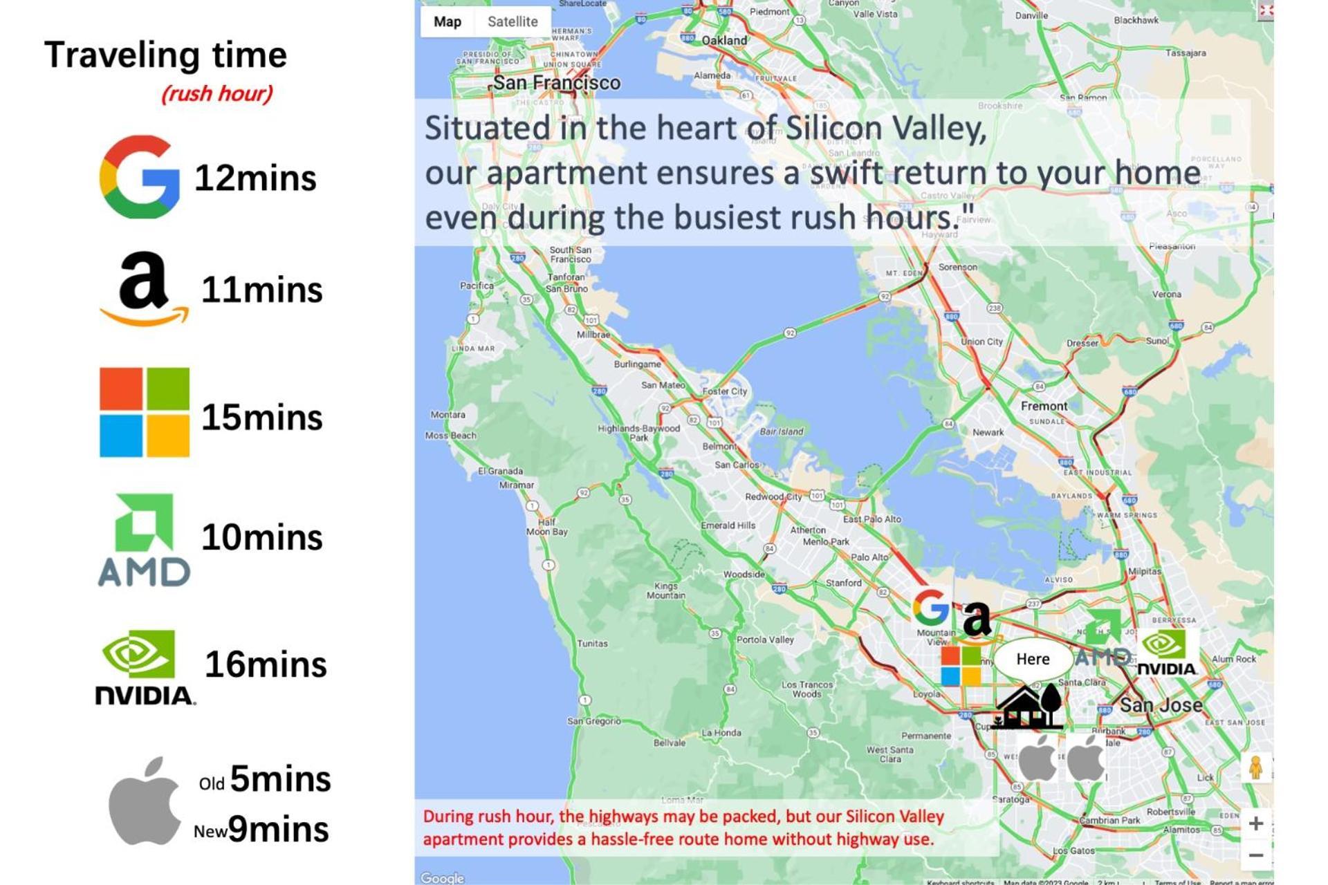 2br With Brand New Super Quite Ac, Washer, Dryer, Free Ev Station, Free Parking In Cupertino Apartment